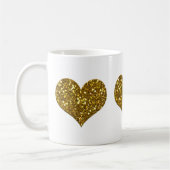 Gold-Glitzer-Herzen Kaffeetasse (Links)