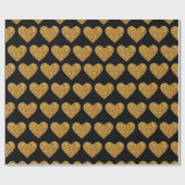 Gold Glitzer Herzen Umschlagpapier Geschenkpapier (Flach)