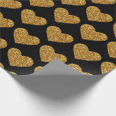 Gold Glitzer Herzen Umschlagpapier Geschenkpapier (Ecke)