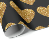 Gold Glitzer Herzen Umschlagpapier Geschenkpapier (Rolleneckpunkt)