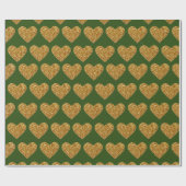 Gold Glitzer Herzen Umschlagpapier Geschenkpapier (Flach)