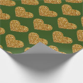 Gold Glitzer Herzen Umschlagpapier Geschenkpapier (Ecke)