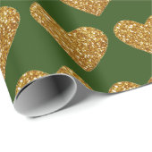 Gold Glitzer Herzen Umschlagpapier Geschenkpapier (Rolleneckpunkt)