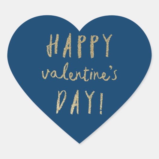 Gold Glitzer Herzlich-Valentinstag Aufkleber (Vorderseite)