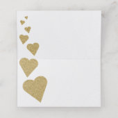 Gold-Glitzer-Herztisch-Platzkarte oder Escortkarte Platzkarte (Innenseite Aufgefaltet)