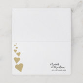 Gold-Glitzer-Herztisch-Platzkarte oder Escortkarte Platzkarte (Außenseite Aufgefaltet)