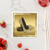 Gold Glitzer High Heel Serviette (Beispiel)