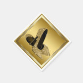 Gold Glitzer High Heel Serviette (Ecke)