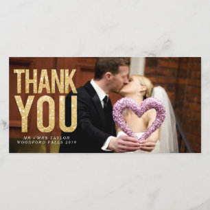 Gold Glitzer Hochzeit Vielen Dank Foto Cards Dankeskarte