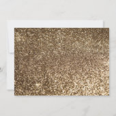 Gold Glitzer Hochzeitskleid Schwarzes Brautparty Einladung (Rückseite)