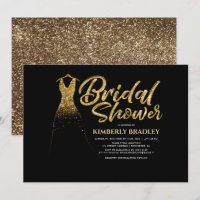 Gold Glitzer Hochzeitskleid Schwarzes Brautparty