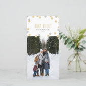 Gold Glitzer Holiday Foto Card Feiertagskarte (Stehend Vorderseite)