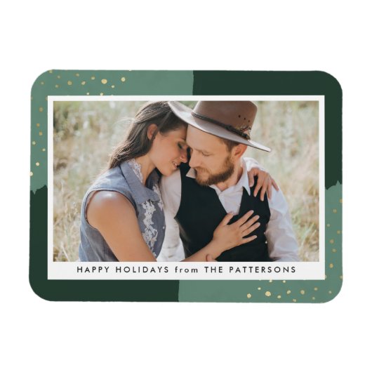 Gold Glitzer | Holiday Foto Magnet (Horizontal)