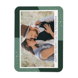 Gold Glitzer | Holiday Foto Magnet