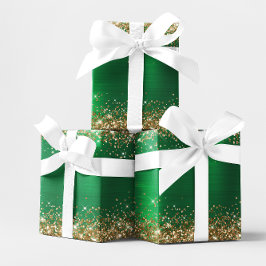Gold Glitzer Holiday Green Ombre Foil Geschenkpapier