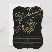 Gold Glitzer Holiday Soiree Weihnachts-Party Einla Einladung (Vorderseite)