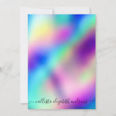 Gold Glitzer Holographic Masquerade Geburtstag Einladung (Rückseite)