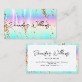 Gold Glitzer Holographic Modern Makeup Artist Visitenkarte (Vorne/Hinten)