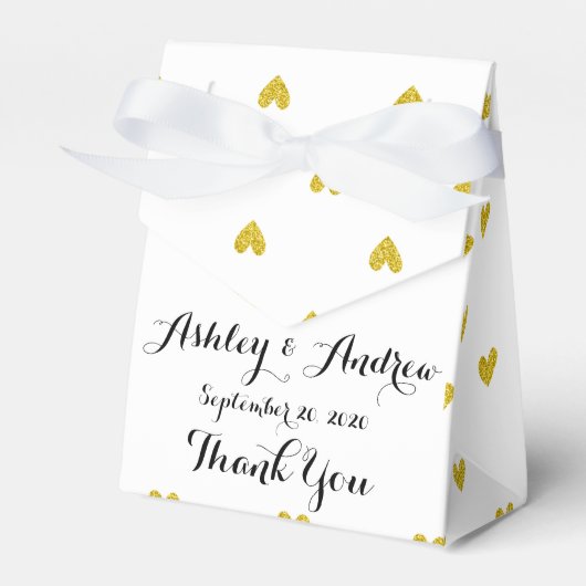 Gold Glitzer Hörmuster Geschenkschachtel (Vorderseite)