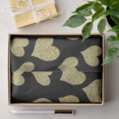 Gold Glitzer Hört auf Schwarz Seidenpapier (Geschenk)