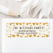 Gold Glitzer Hört Personalisierte Rückgabeadresse (Insitu)