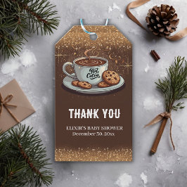 Gold Glitzer Hot Chocolate Winter Baby Dusche Geschenkanhänger