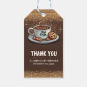 Gold Glitzer Hot Chocolate Winter Baby Dusche Geschenkanhänger (Vorderseite)