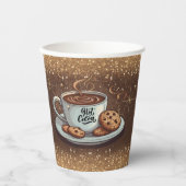 Gold Glitzer Hot Chocolate Winter Baby Dusche Pappbecher (Vorderseite)