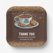 Gold Glitzer Hot Chocolate Winter Baby Dusche Pappteller (Vorderseite)