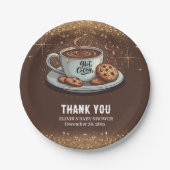 Gold Glitzer Hot Chocolate Winter Baby Dusche Pappteller (Vorderseite)