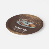 Gold Glitzer Hot Chocolate Winter Baby Dusche Pappteller (Schrägansicht)