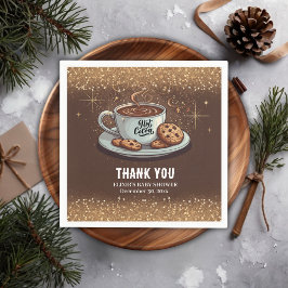 Gold Glitzer Hot Chocolate Winter Baby Dusche Serviette