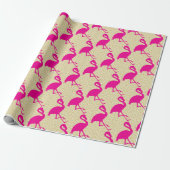 Gold Glitzer Hot Pink Flamingo Wrapping Paper Geschenkpapier (Ungerollt)