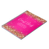 Gold Glitzer Hot Pink Ombre Sweet 16 Gäste Notizblock (Linke Seite)