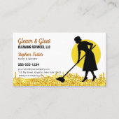 Gold Glitzer House Reinigung Janitorial Service Visitenkarte (Vorderseite)