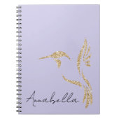 Gold Glitzer Hummingbird & Individuelle Name auf L Notizblock (Vorderseite)
