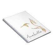 Gold Glitzer Hummingbird und Individuelle Name Notizblock (Rechte Seite)