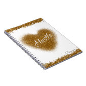 Gold Glitzer HUSTLE Heart Glamour Notebook Journal Notizblock (Rechte Seite)