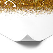 Gold Glitzer HUSTLE Herz Inspiration Wand Print Poster (Ecke)