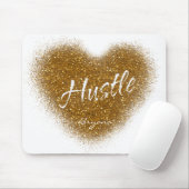 Gold Glitzer HUSTLE Herz Personalisiert Mouse Pad Mousepad (Mit Mouse)
