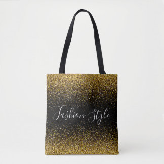 Gold-Glitzer im Black Mode-Stil Tasche