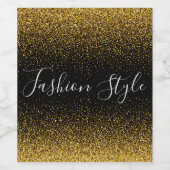 Gold-Glitzer im Black Mode-Stil Weinetikett (Einzelnes Label)