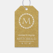 Gold Glitzer Image 50. Hochzeitstag Geschenkanhänger (Vorderseite)