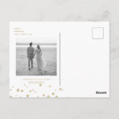 Gold Glitzer Image & Black Glam Save the Date Postkarte (Rückseite)