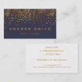Gold Glitzer Imitate Foil Confetti Black Visitenkarte (Vorne/Hinten)