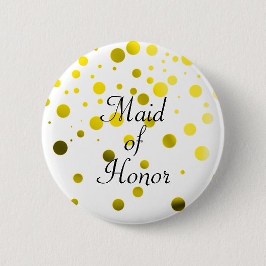 Gold Glitzer Imitate Foil Confetti Dots Trauzeugin Button (Vorderseite)