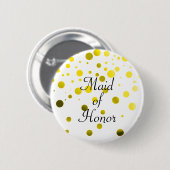 Gold Glitzer Imitate Foil Confetti Dots Trauzeugin Button (Vorne & Hinten)