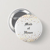 Gold Glitzer Imitate Foil Confetti Trauzeugin Button (Vorne & Hinten)