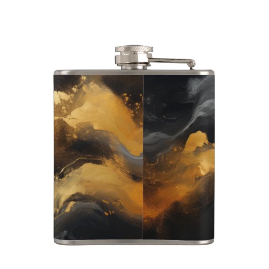 Gold Glitzer Imitate Foil Marmor Flachmann (Rückseite)