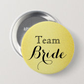 Gold Glitzer Imitate Foil Wedding Team Bride Button (Vorne & Hinten)